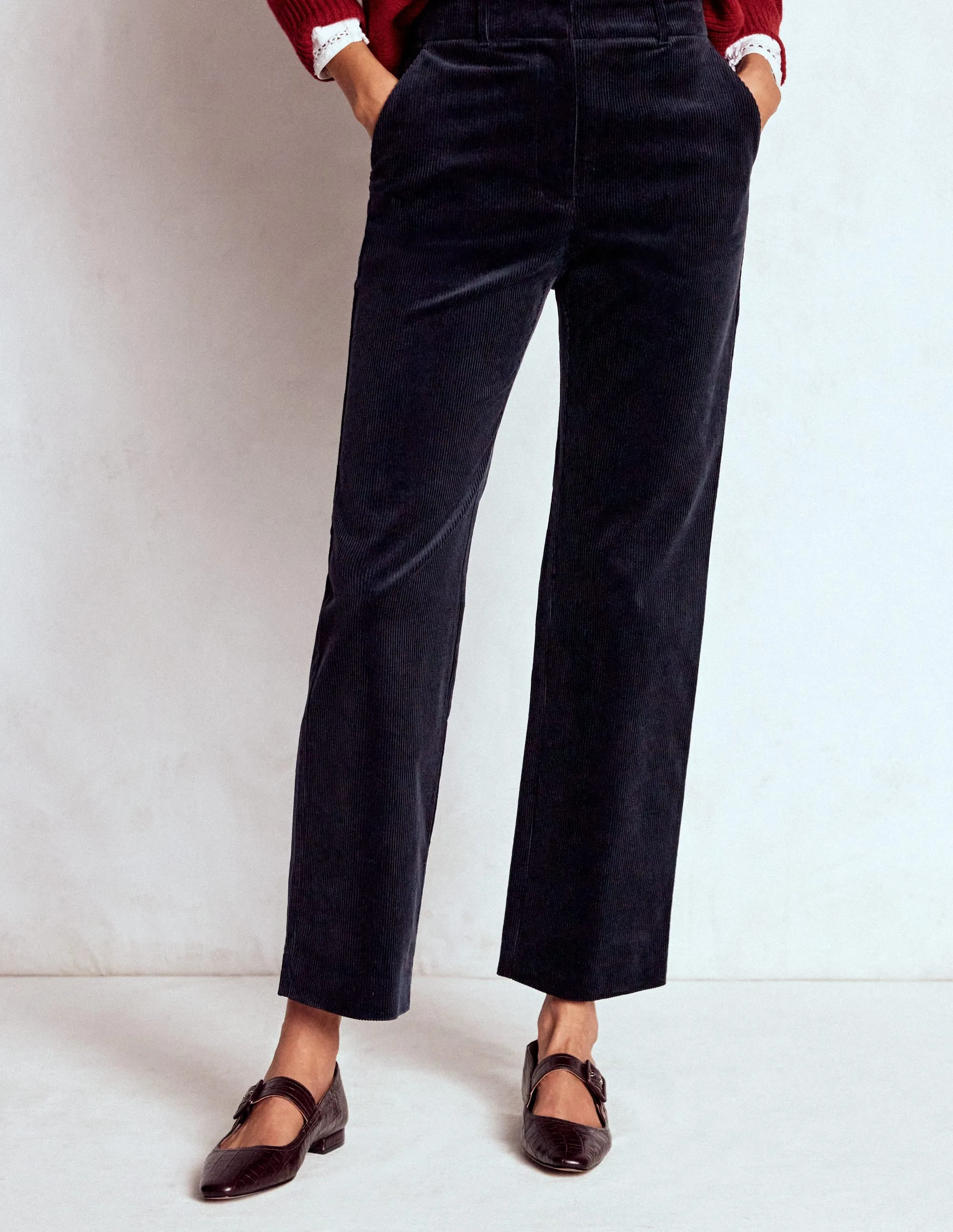 Smart Stretch Canonbury Cord Trousers-Navy