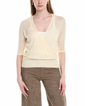 Lafayette 148 New York Wrap Silk Pullover Multipanel Construction Non Static Fiber Tech