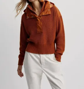 Carter Half Zip Sweater In Caramel Cafe Mix Effortless Warmth Plush Interior