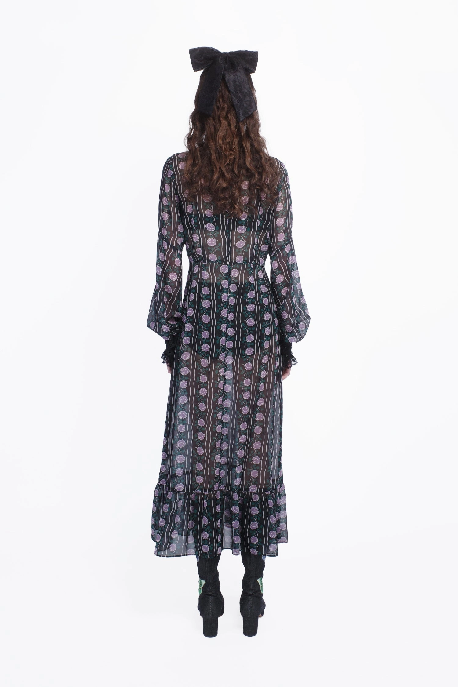 Rosetti Chiffon Victorian Bib Dress Smocked-Detail