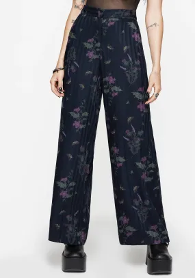 Chilly Layering Cassandra Satin Stripe Thistle Print Trouser