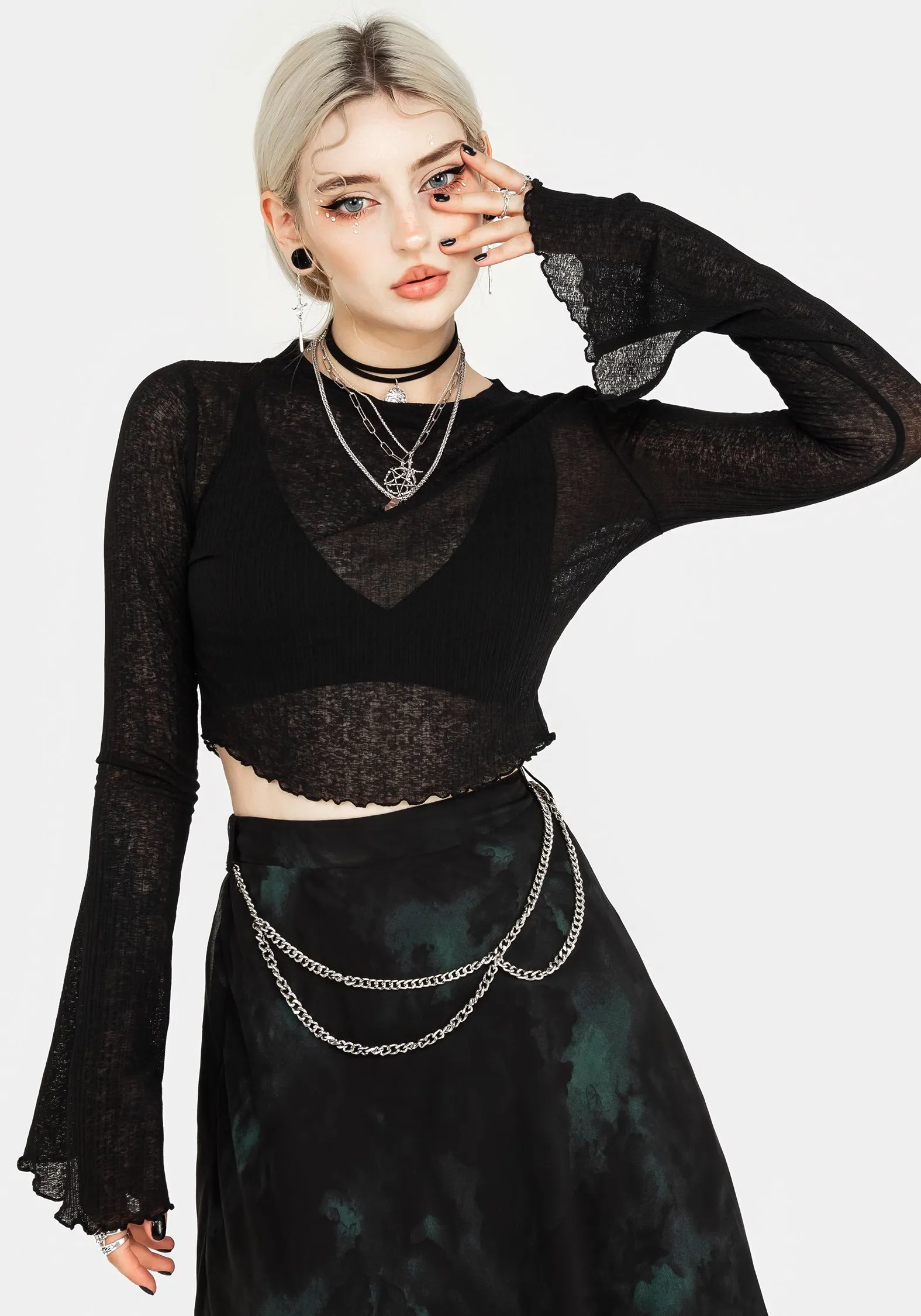 Pet Friendly Flatland area Cassia Jersey Mesh Crop Top