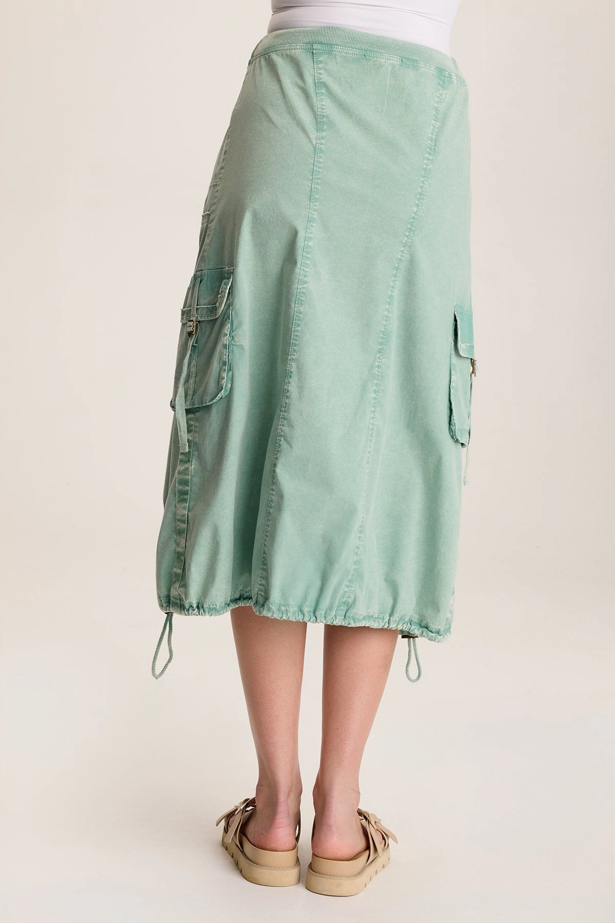 Castalina Poplin Cargo Midi Skirt Crisp Edge
