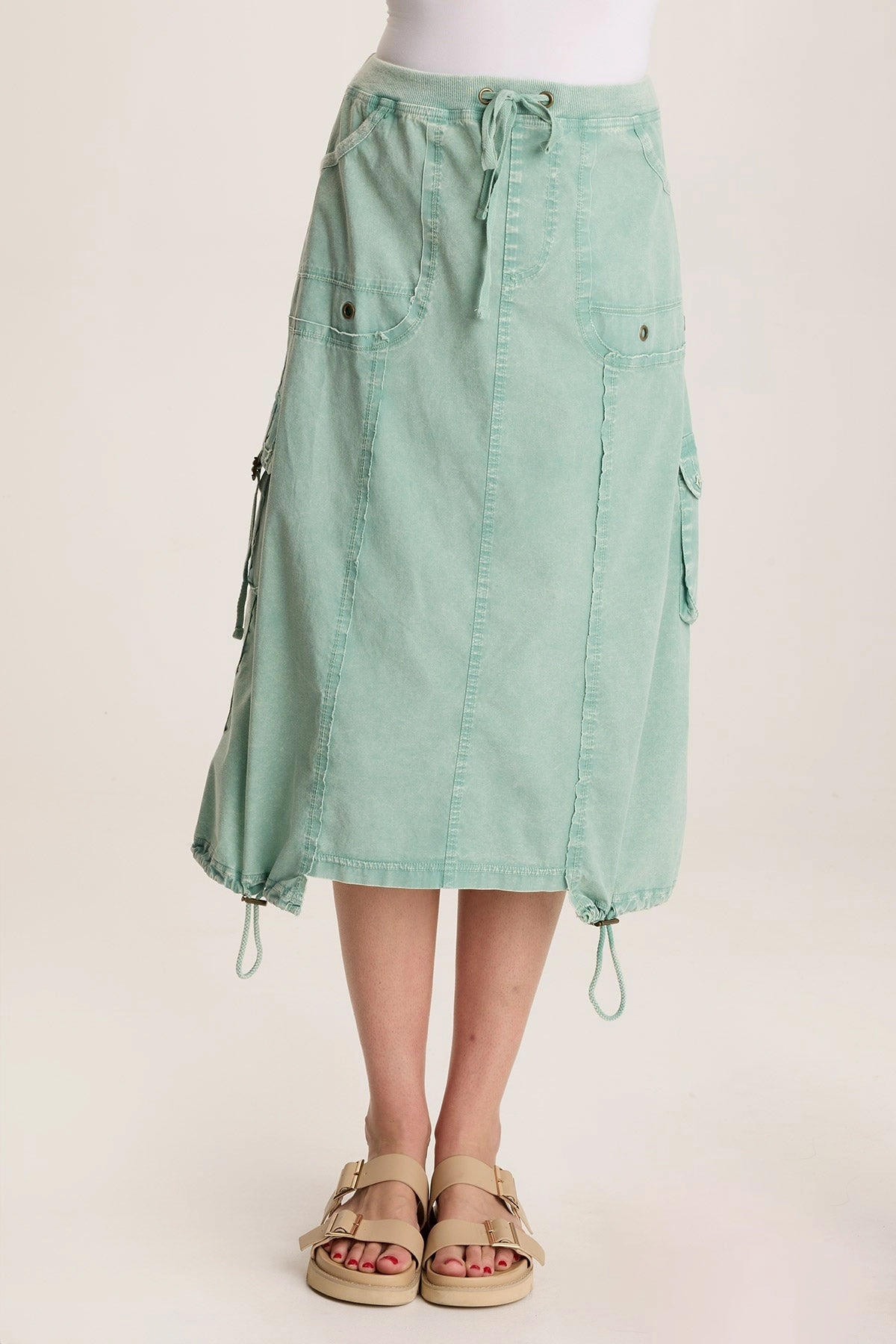 Castalina Poplin Cargo Midi Skirt Easy Movement