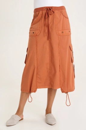 Castalina Poplin Cargo Midi Skirt Flow Look