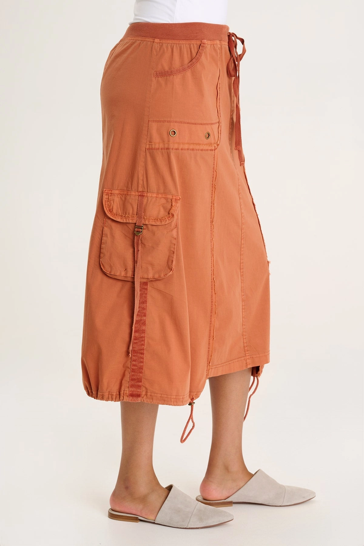 Castalina Poplin Cargo Midi Skirt Breezy Look