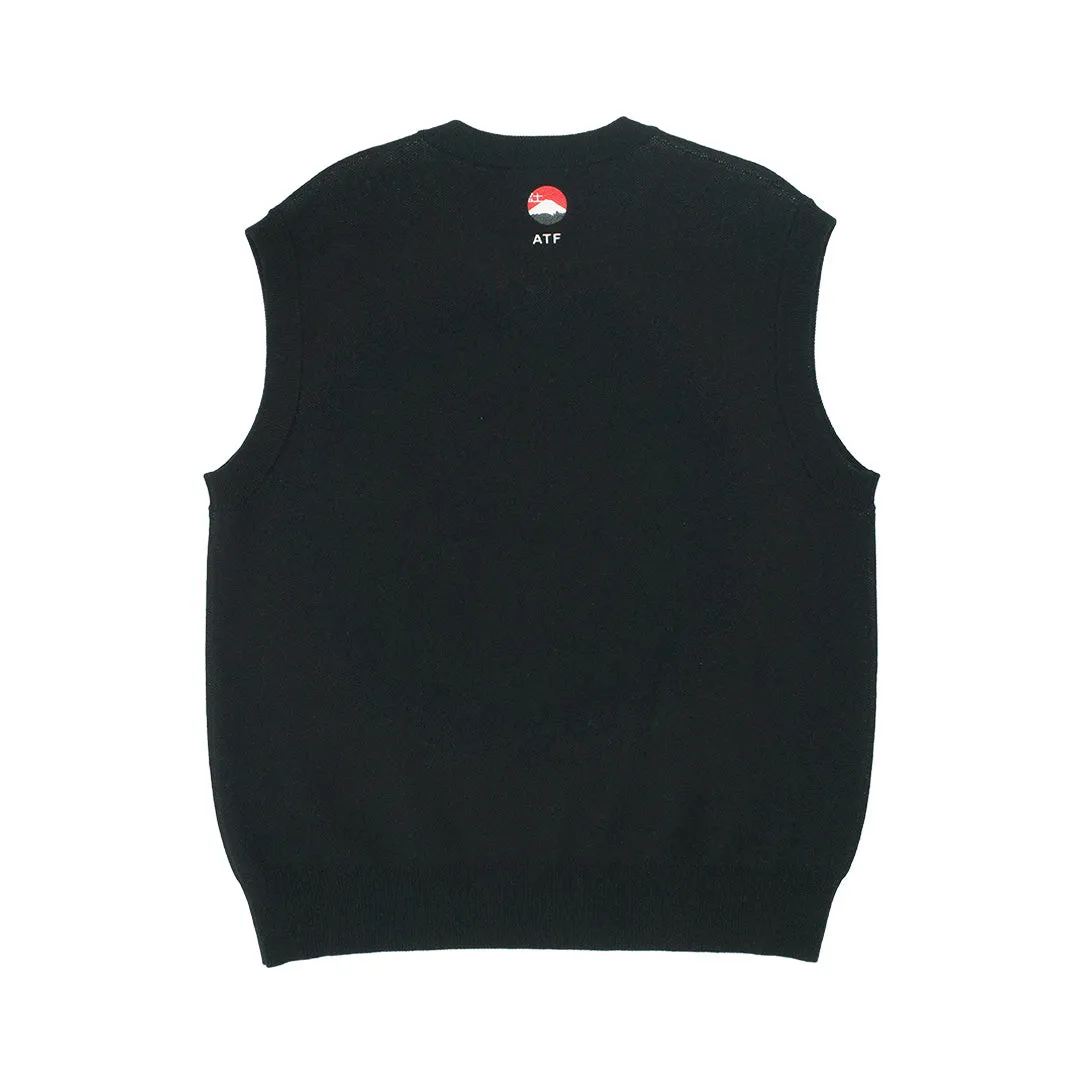 A Thousand Futures 'Sumo' Knit Vest - Black Eco Certified Fabrications Flexible Fabric