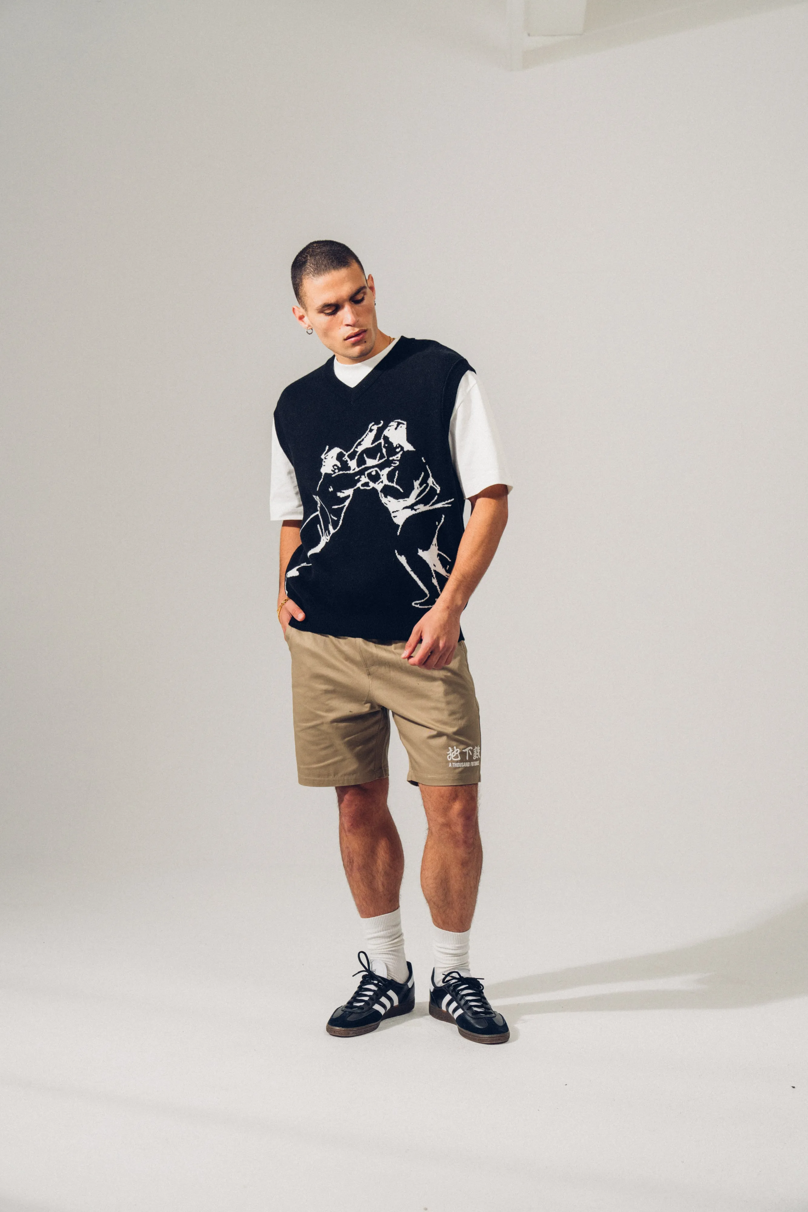 A Thousand Futures 'Sumo' Knit Vest - Black Stylish Knit Layer