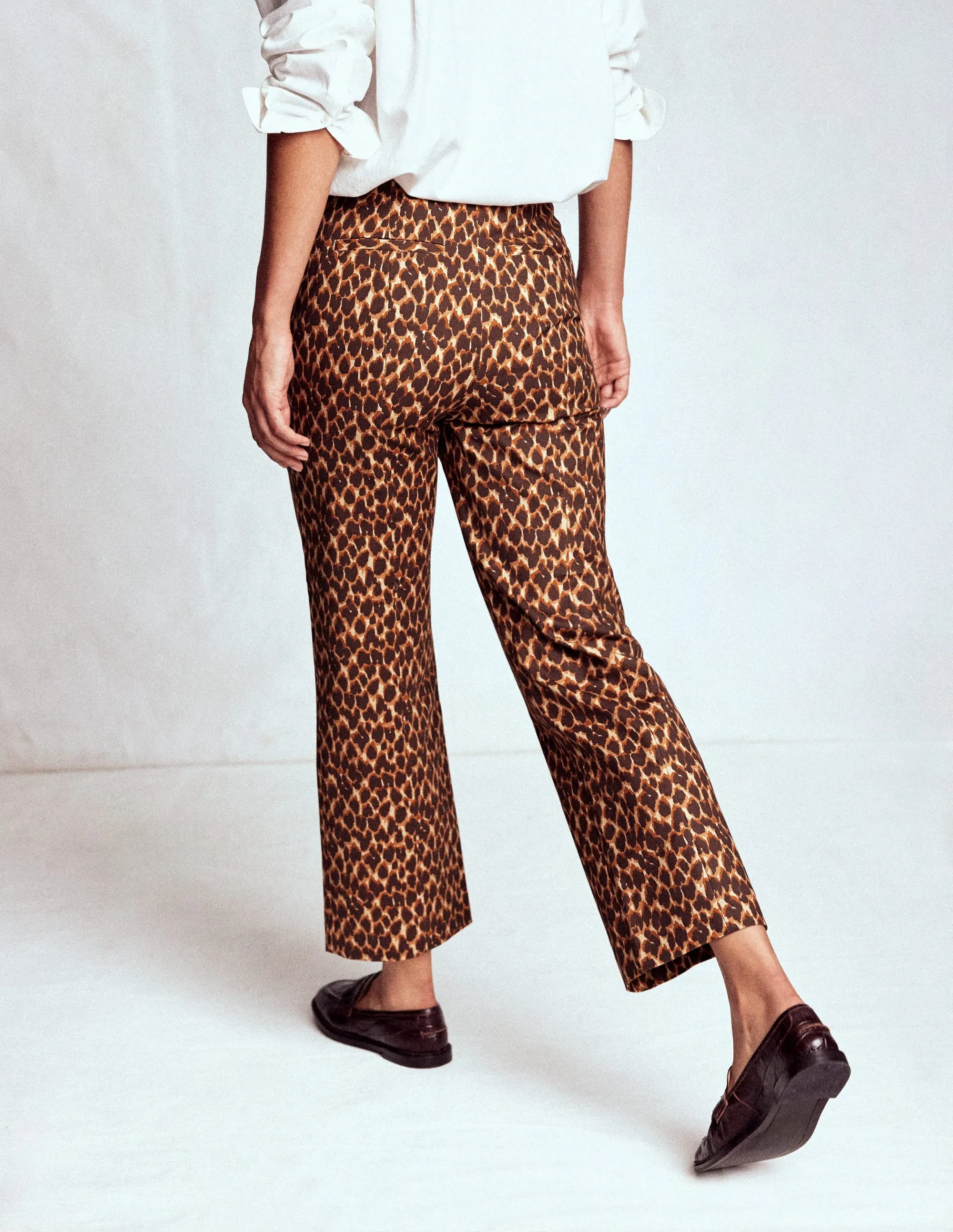 Smart 7/8 Trousers-Multi, Abstract Leopard Comfort Wear Fit All Day Comfort Fit