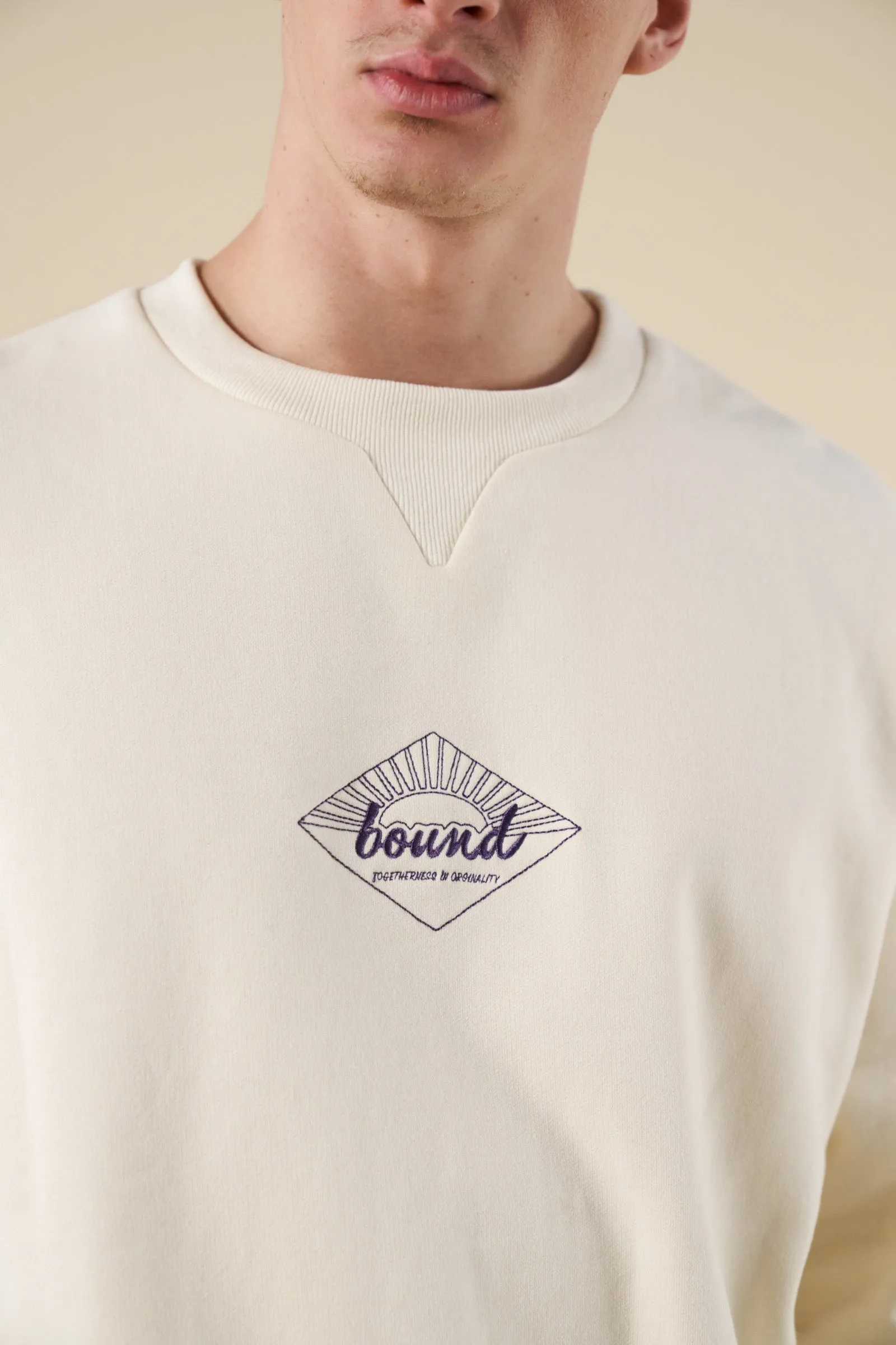 Effortless Comfort Wear bound Sunrise Sweater - Ecru/Purple
