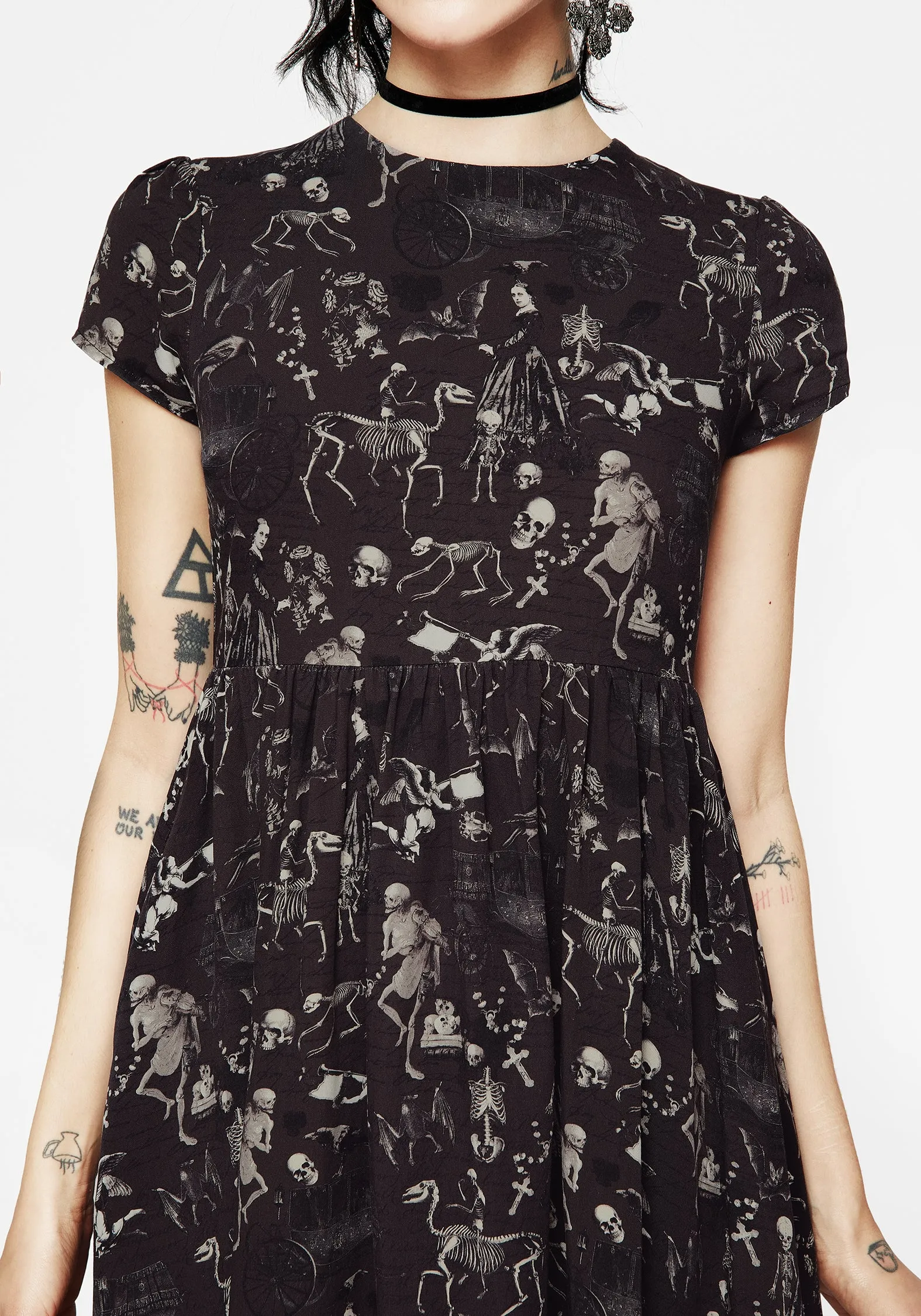Melancholia Mini Skater Dress Breathable Style