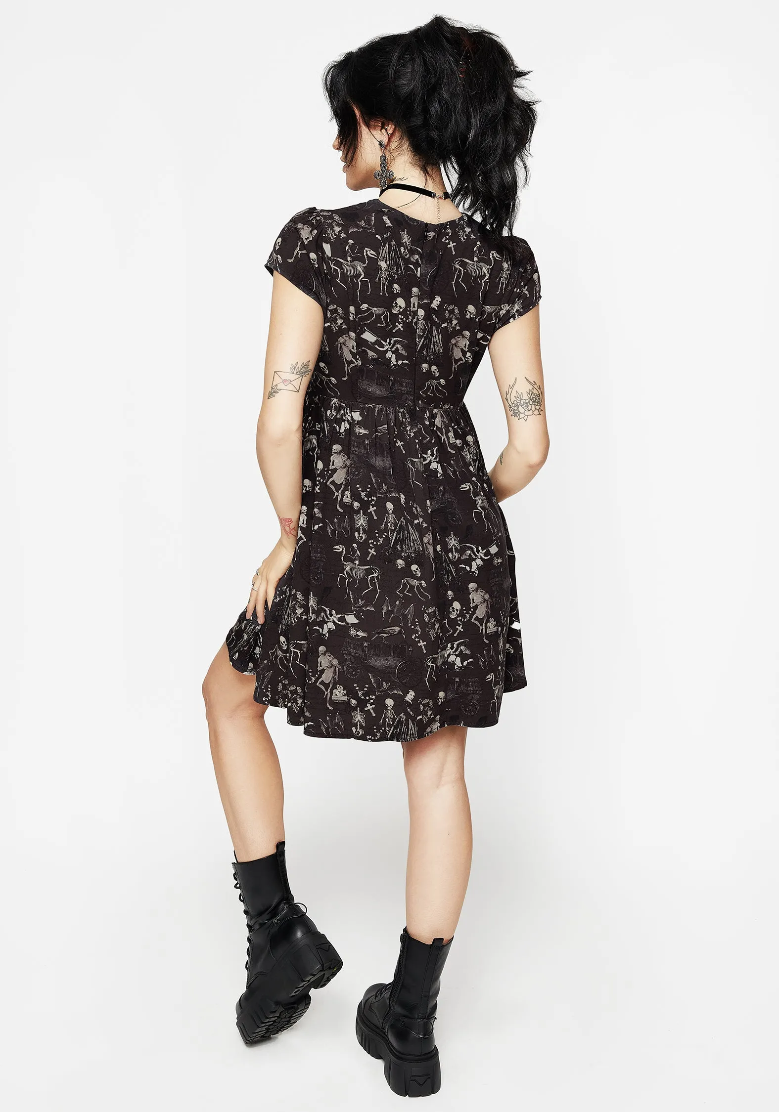 Polished Form Clean Stitch Melancholia Mini Skater Dress