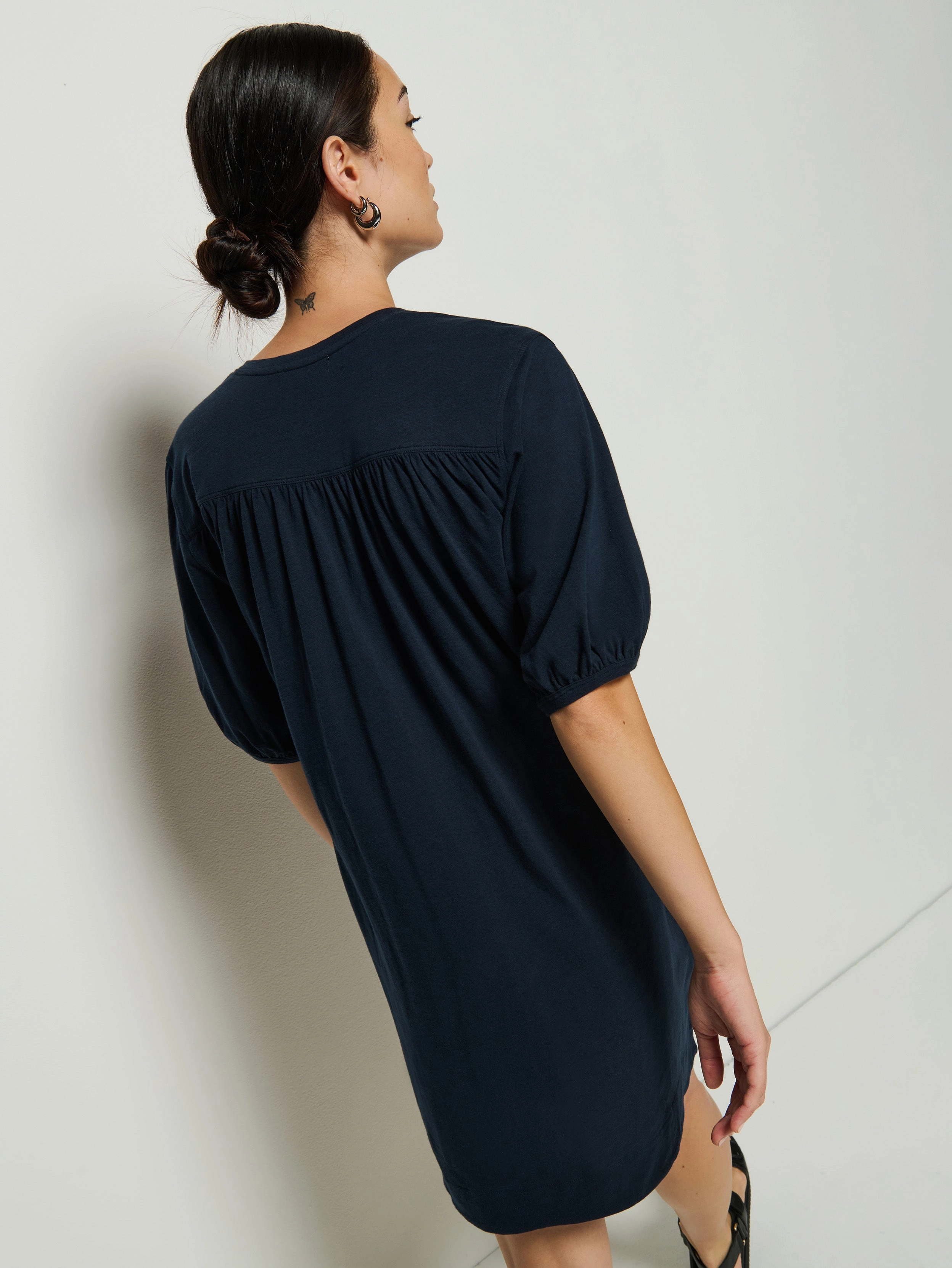 Feminine empire waist dress Lea Shirred Mini