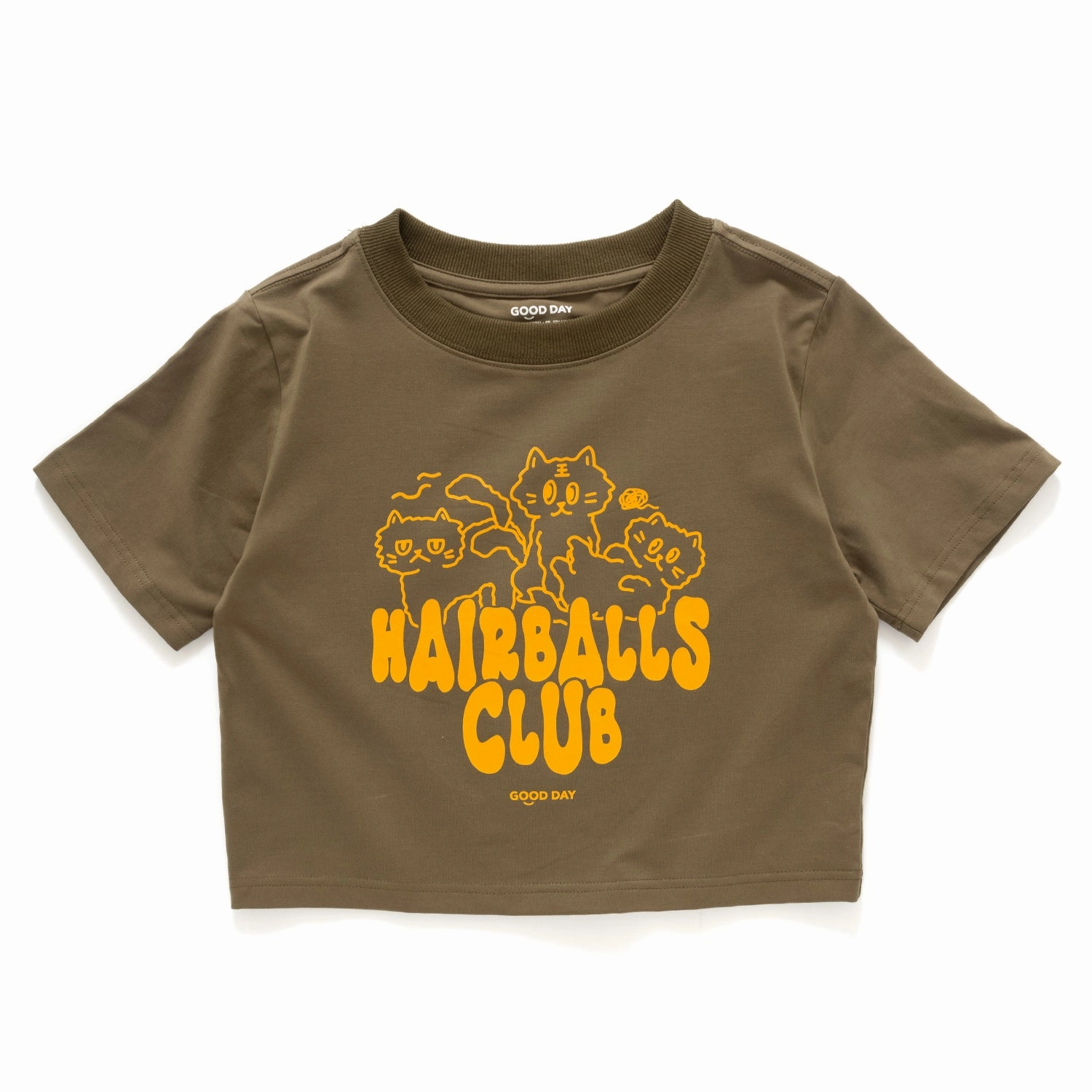 (ZT1409) Hairballs Club Graphic Cropped Tee Anti Static Treatment