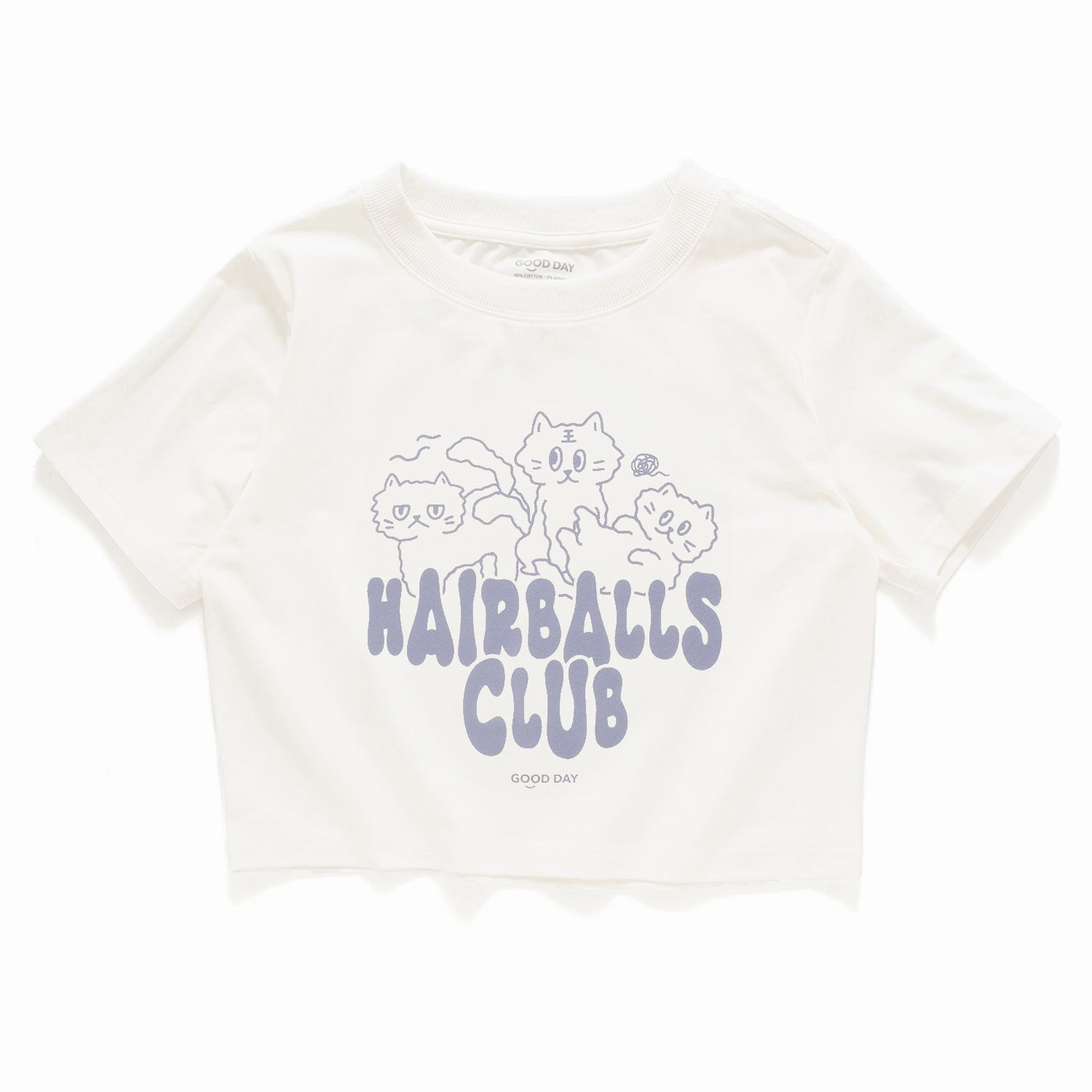 Oeko Tex Certified Comfy and Versatile (ZT1409) Hairballs Club Graphic Cropped Tee