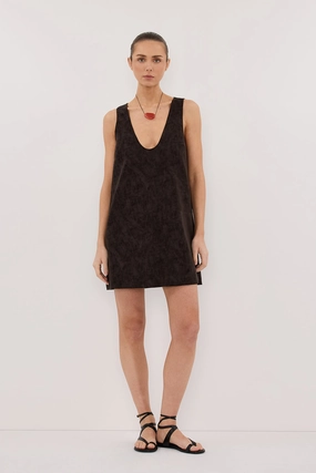 OAKLAND CHOC FAUX SUEDE MINI DRESS Perfect Layers
