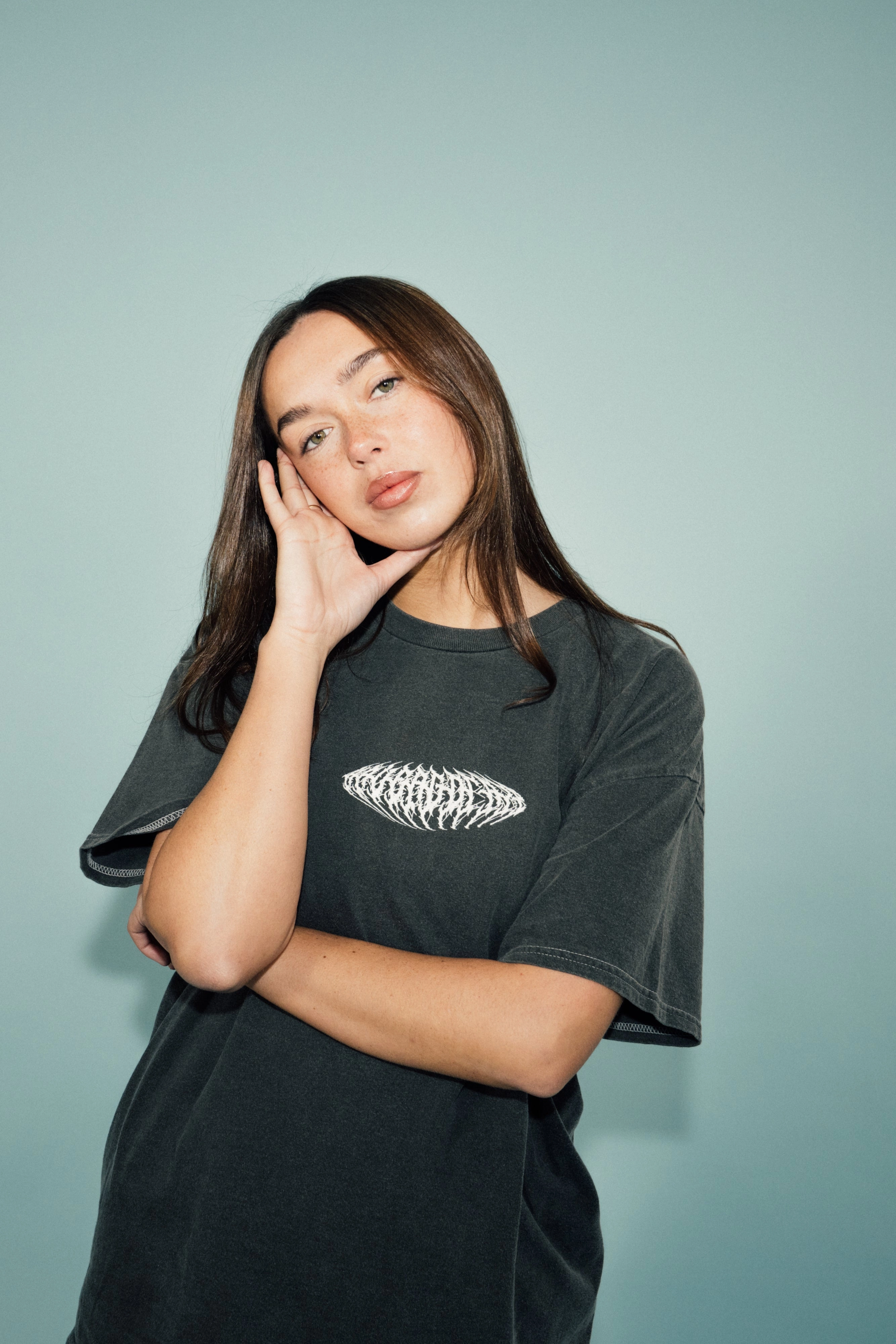 HAVE A GD TRIP 'Metal' Vintage Washed Tee - Charcoal Flattering Design