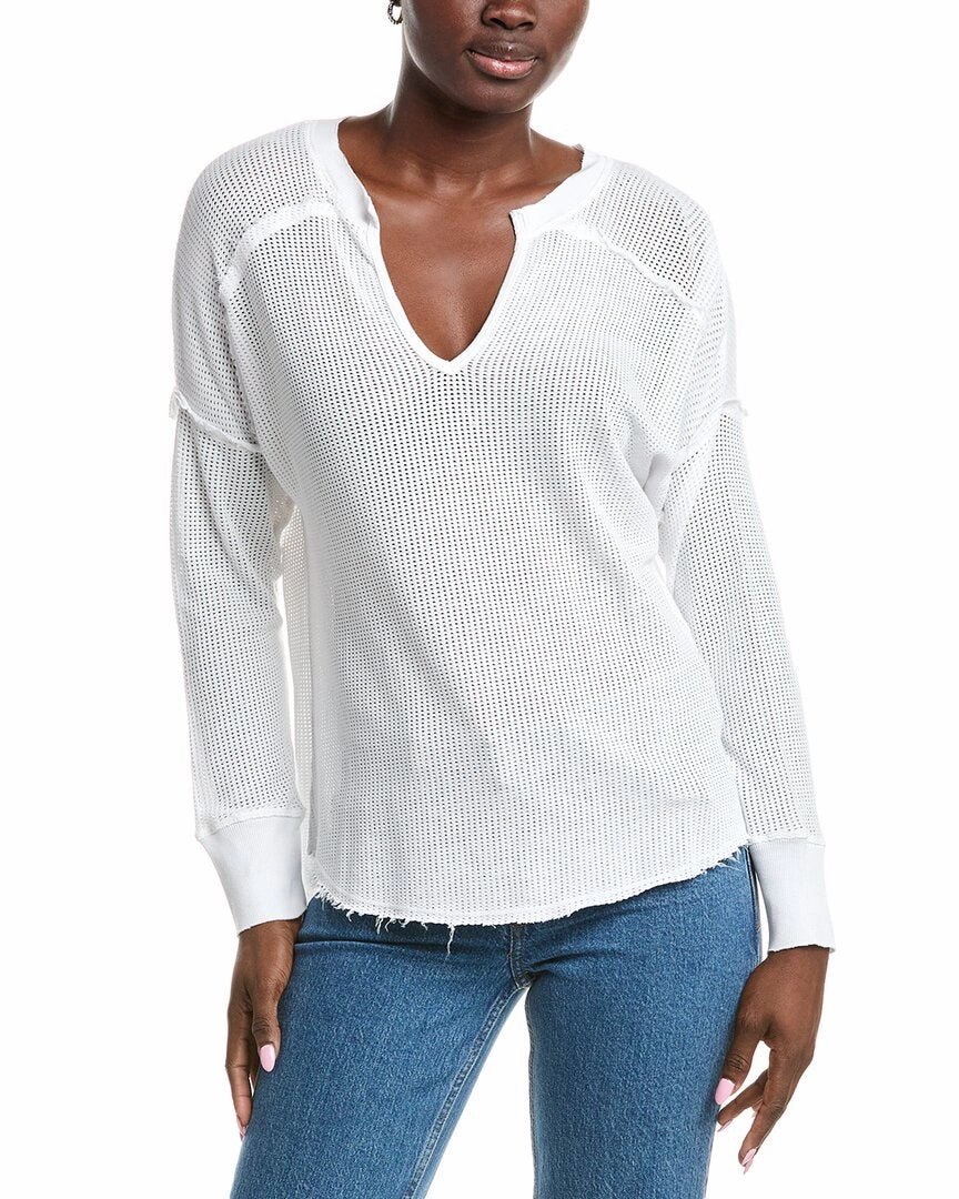 XCVI Wearables Mesh Bullock Pullover Snuggle Layers Soft and Stylish