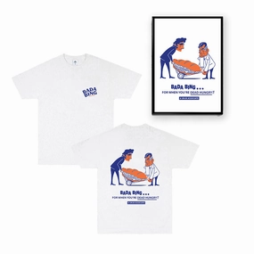 Bada Bing x UN:IK 'Dead Hungry' Tee & Print Bundle - White Stretchable Collar Band