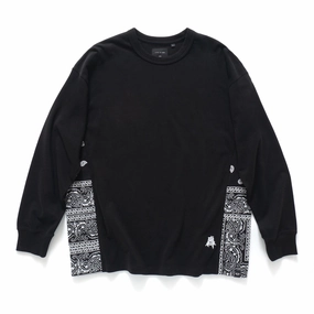 Casual Fashion Fun and Relaxed (EX274) Paisley Patchwork Long Sleeve Tee