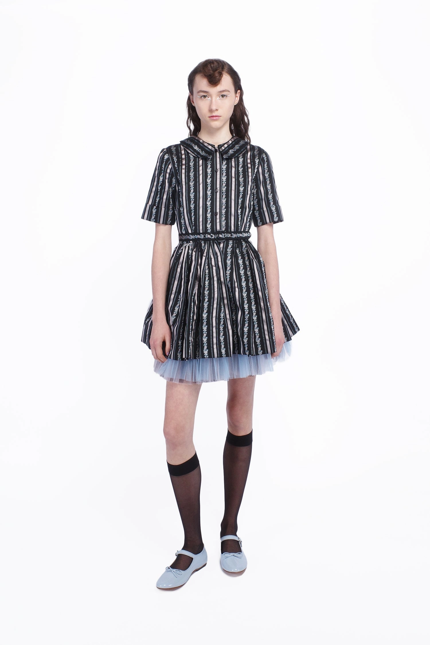 Neutral Aesthetic Flattering Design Wear Ribbon Roses Belted Mini Dress