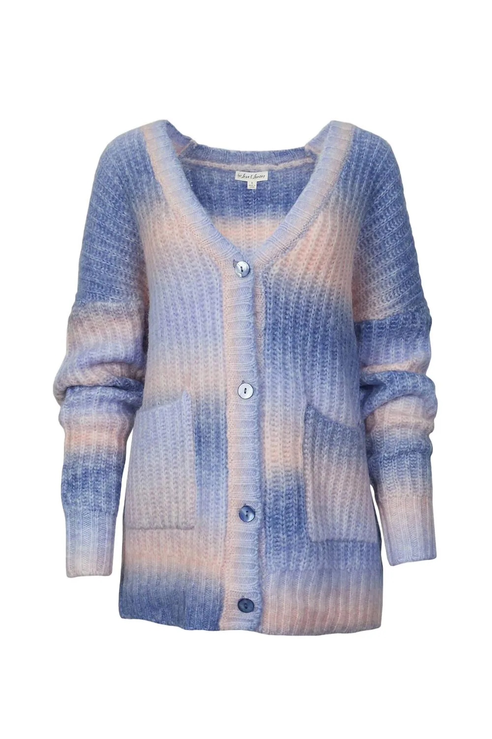 Breathable Open Weave Cozy Fitting Celeste Cardigan In Blue