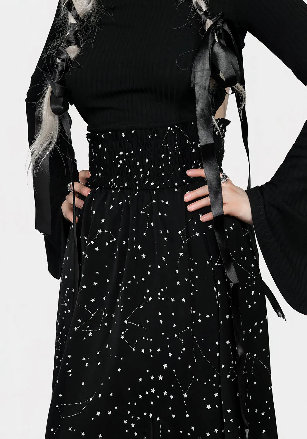 Celestial Midaxi Skirt Outfit Mix Two Tone Trim