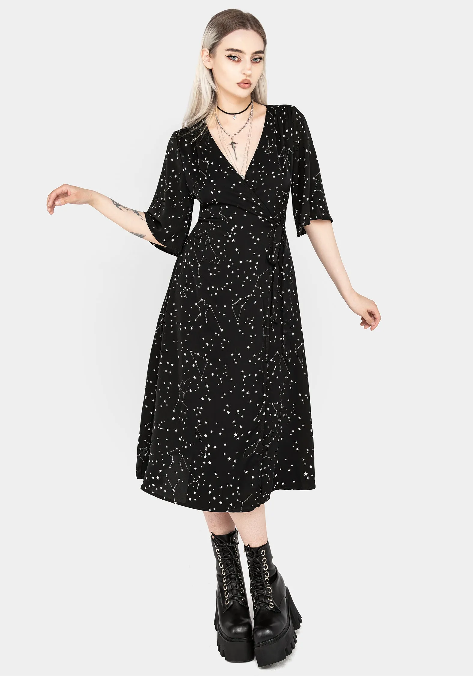 Work Favorite Celestial Midi Kimono Dress