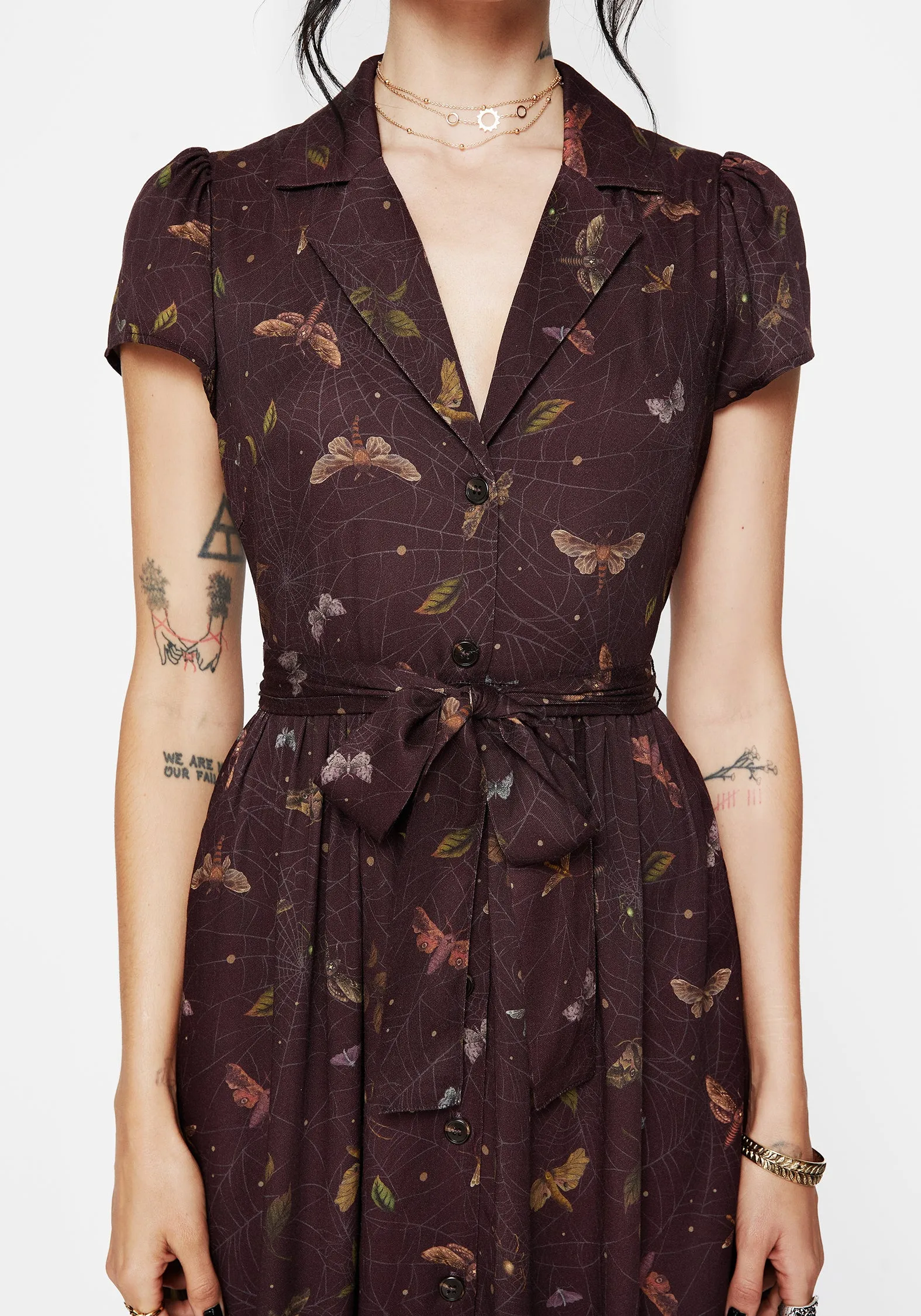 Celia Moth Printed Midaxi Shirt Dress All Look