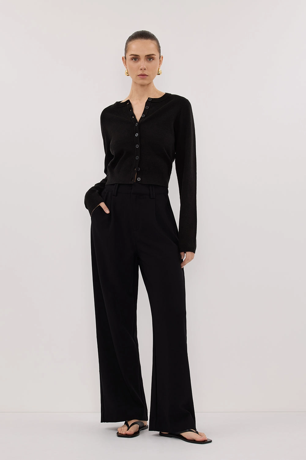 CELINE BLACK PANT LowProfileWaistband Breathable activewear