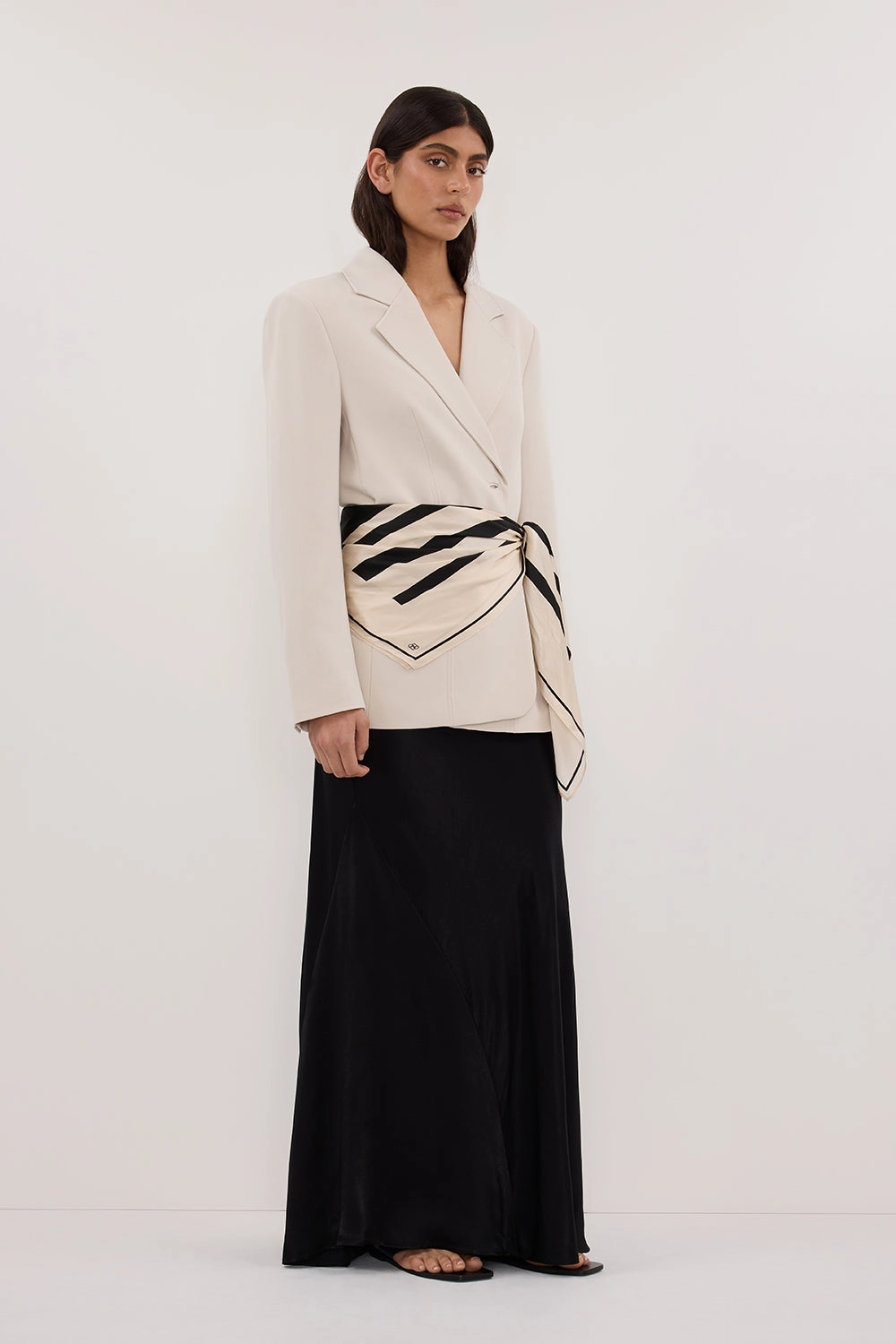 Sustainable CHARLI BLACK SATIN MAXI SKIRT