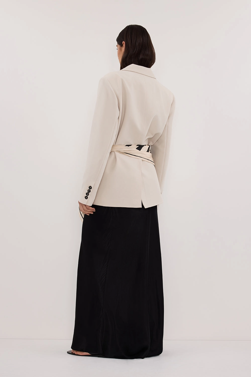 CHARLI BLACK SATIN MAXI SKIRT Soft Motion
