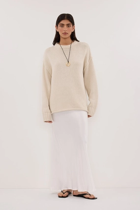 Mood Outfitboard Smart Texture CHARLI WHITE SATIN MAXI SKIRT