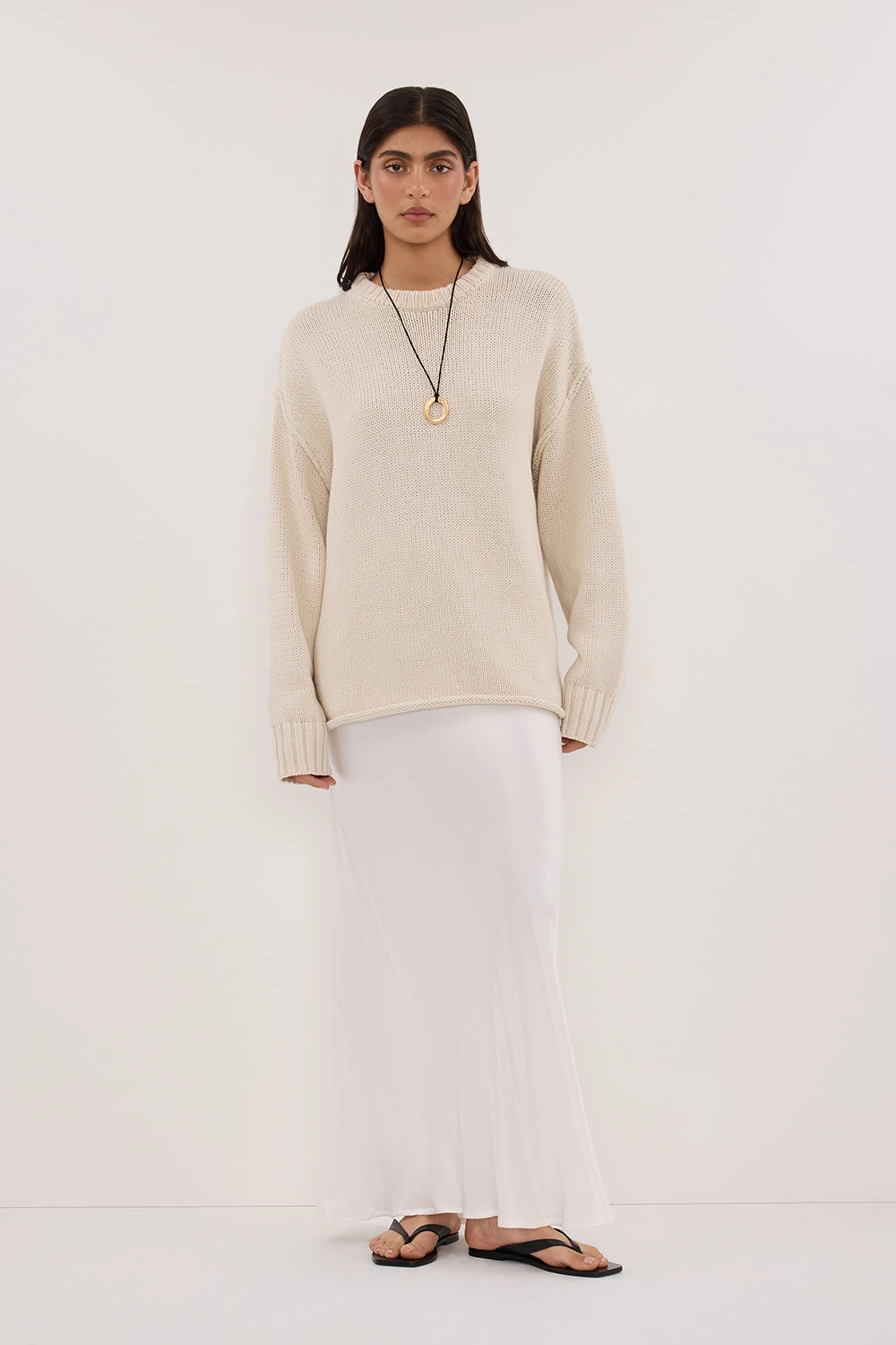 Mood Outfitboard Smart Texture CHARLI WHITE SATIN MAXI SKIRT