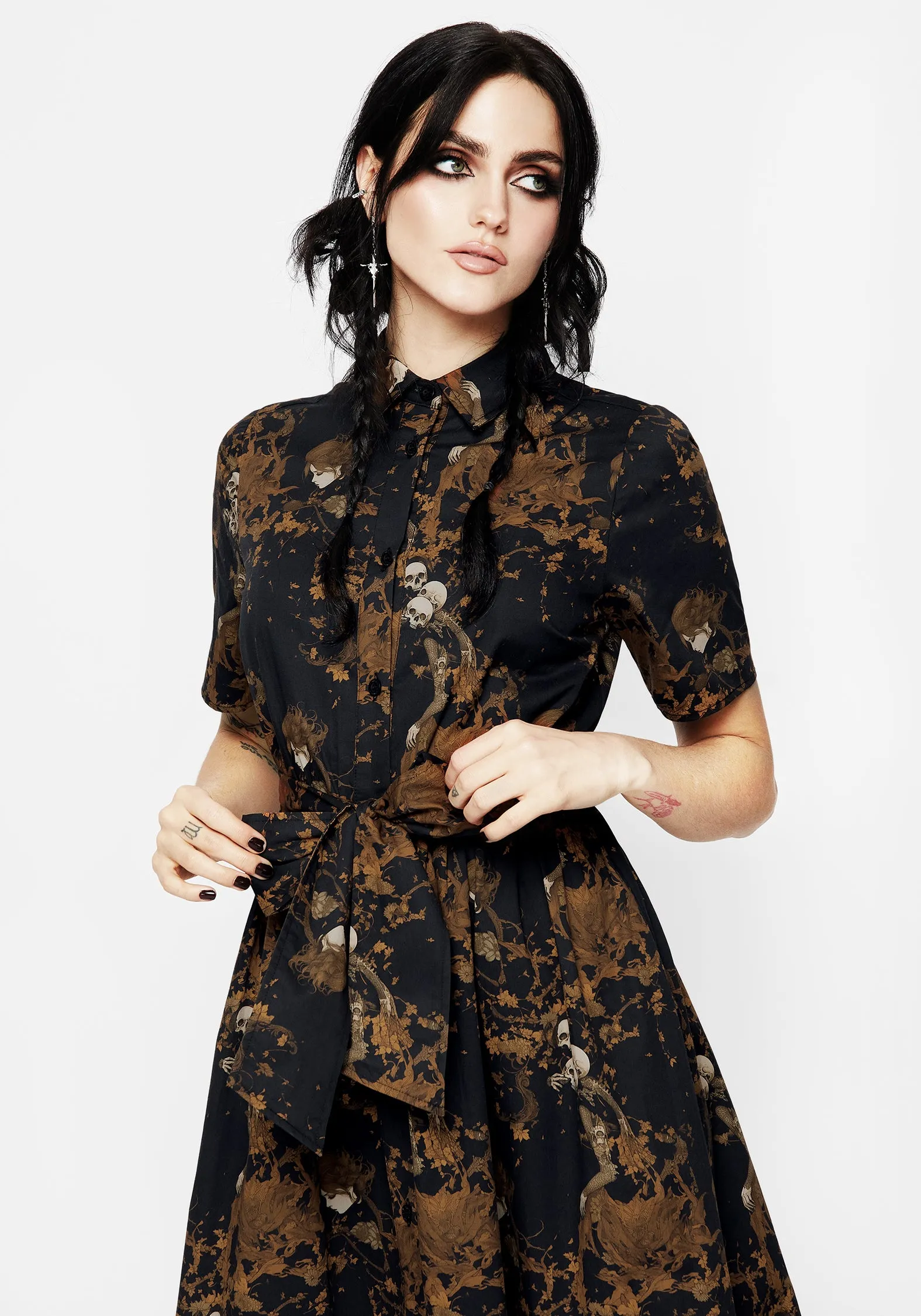 Clean Flow Underworld Cotton Midi Shirt Dress