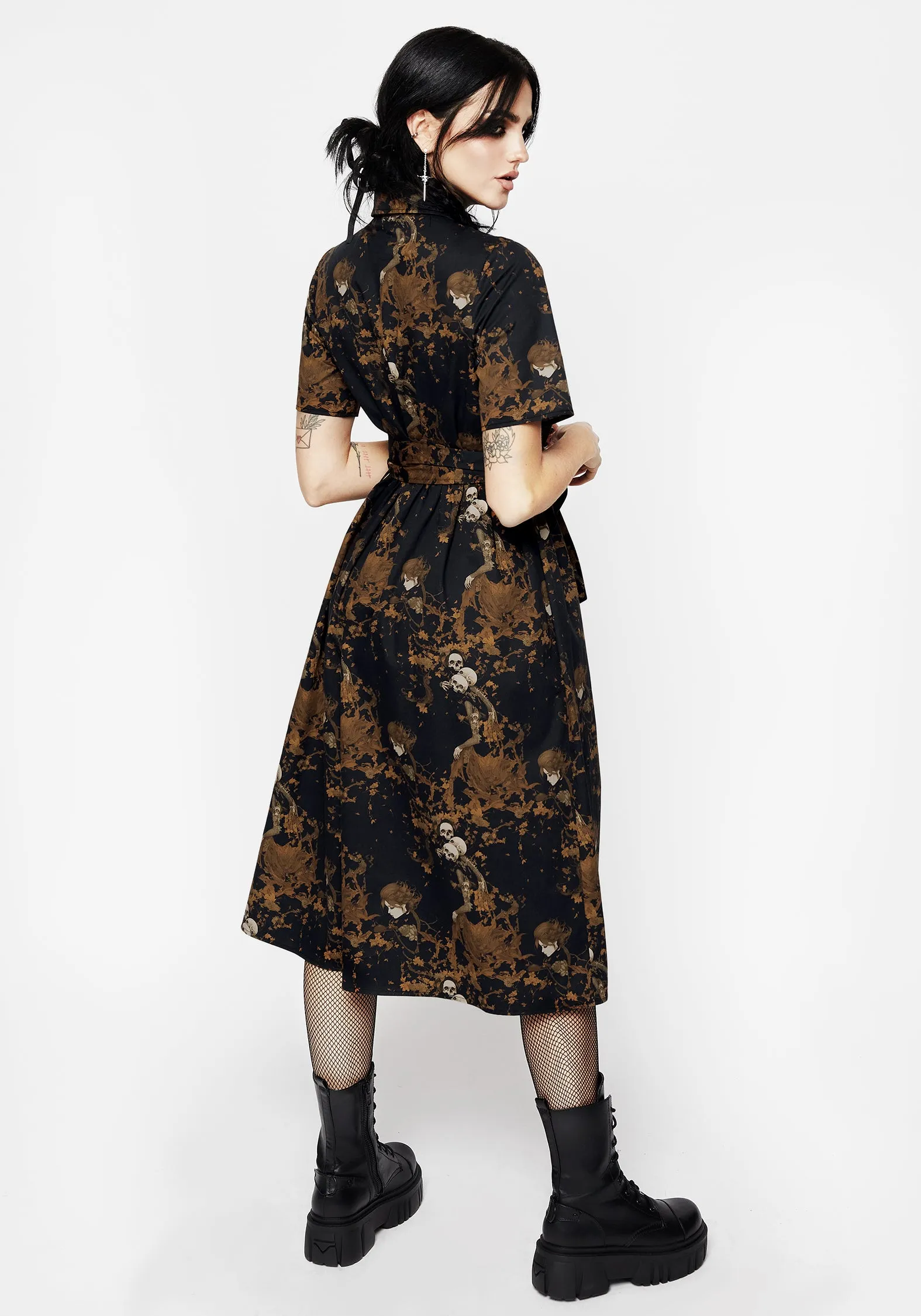 Underworld Cotton Midi Shirt Dress Art Soul