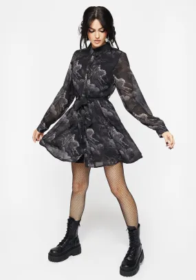 Revelation Chiffon Mini Shirt Dress Beauty Zone