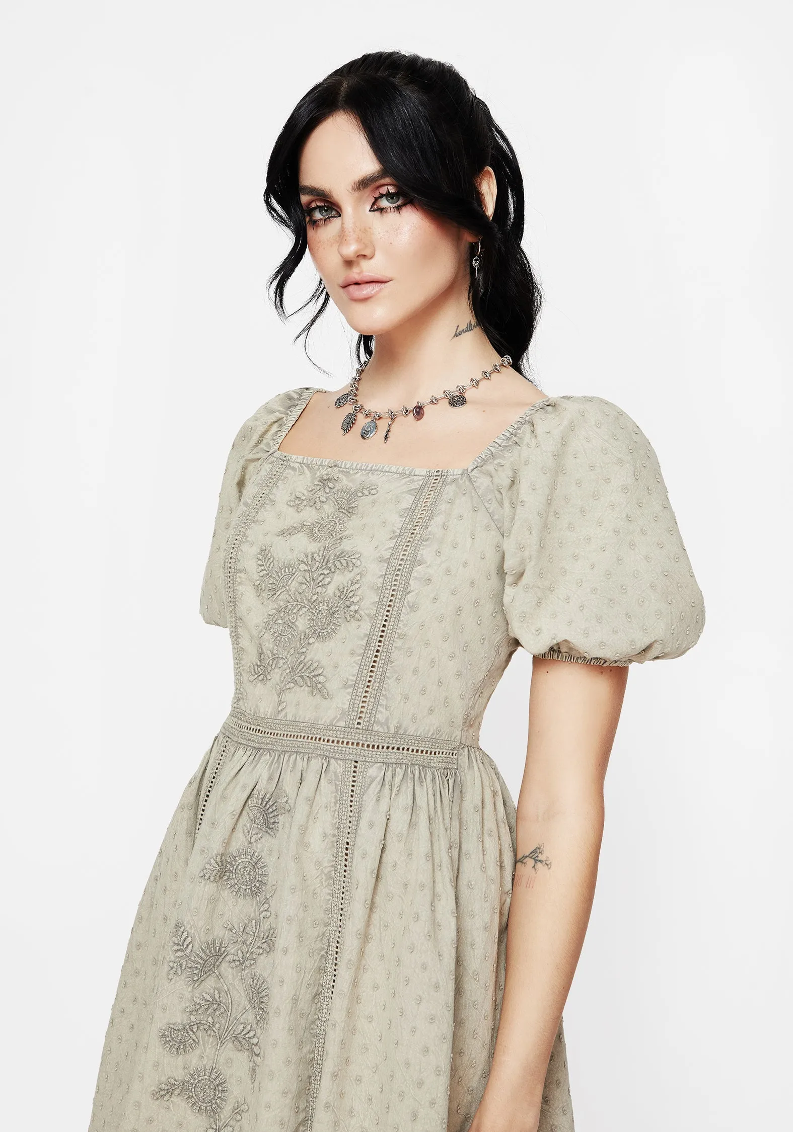 Chill Friendly Caustic Cotton Frill Mini Dress