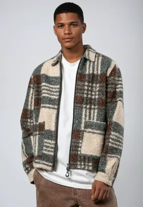 Odor Resistant Tall Length CHECK ZIP UP OVER SHIRT MULTI