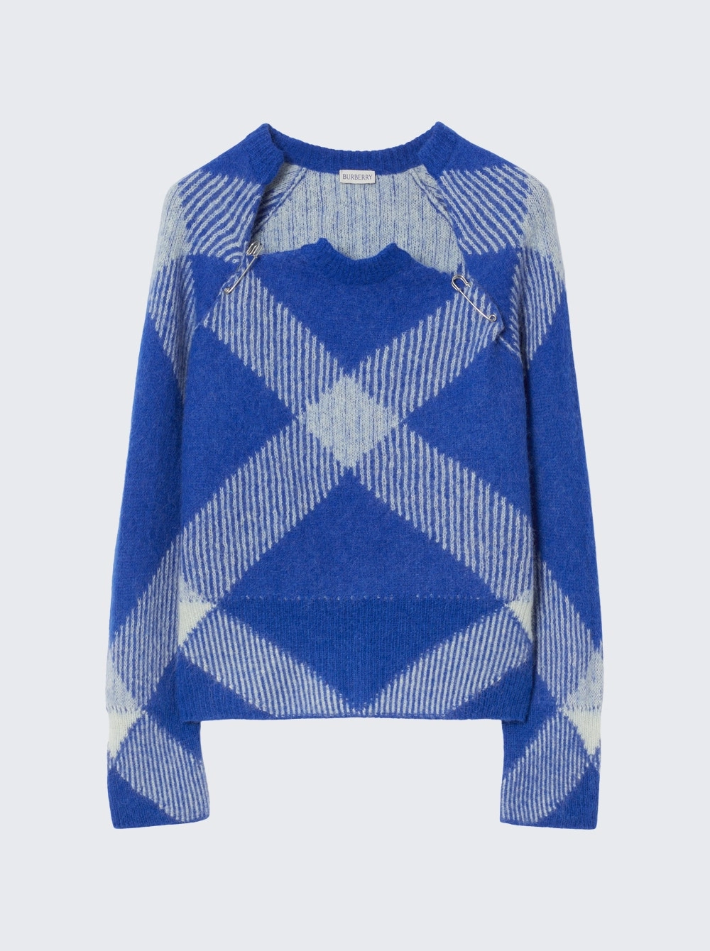 Check Alpaca Wool Blend Sweater Soft And Comfortable Drop Needle Detailing
