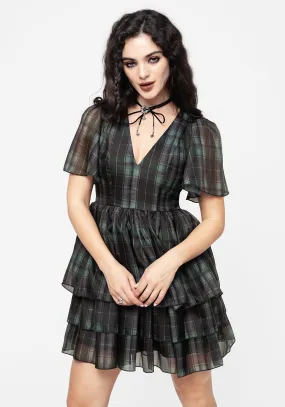 Checkmate Layered Organza Mini Dress Bright Petal