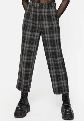 ripstop fabric SustainableManufacturing Checkmate Wide Leg Culotte Trousers - Black