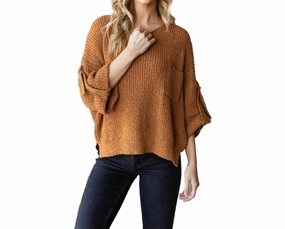 Thermal regulation Sophisticated Knit Chest Pocket Sweater In Mustard