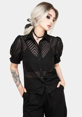 Chevron Button Up Blouse Top Weekend Adventure Inner Layer