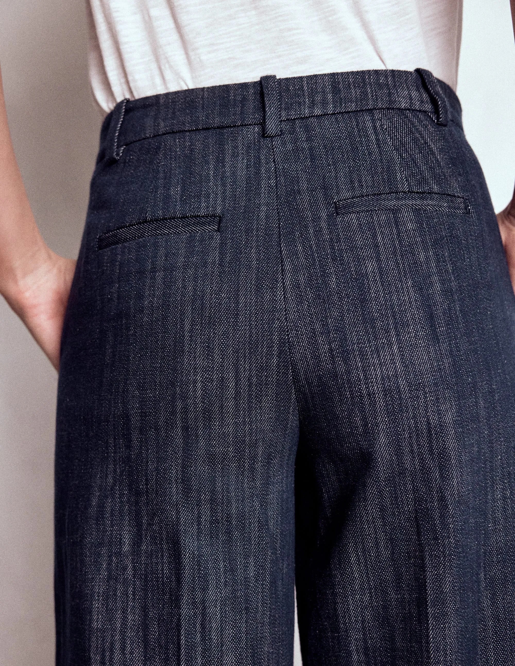 Basic Stretch Everyday Layer Belgravia Twill Trousers-Navy Indigo