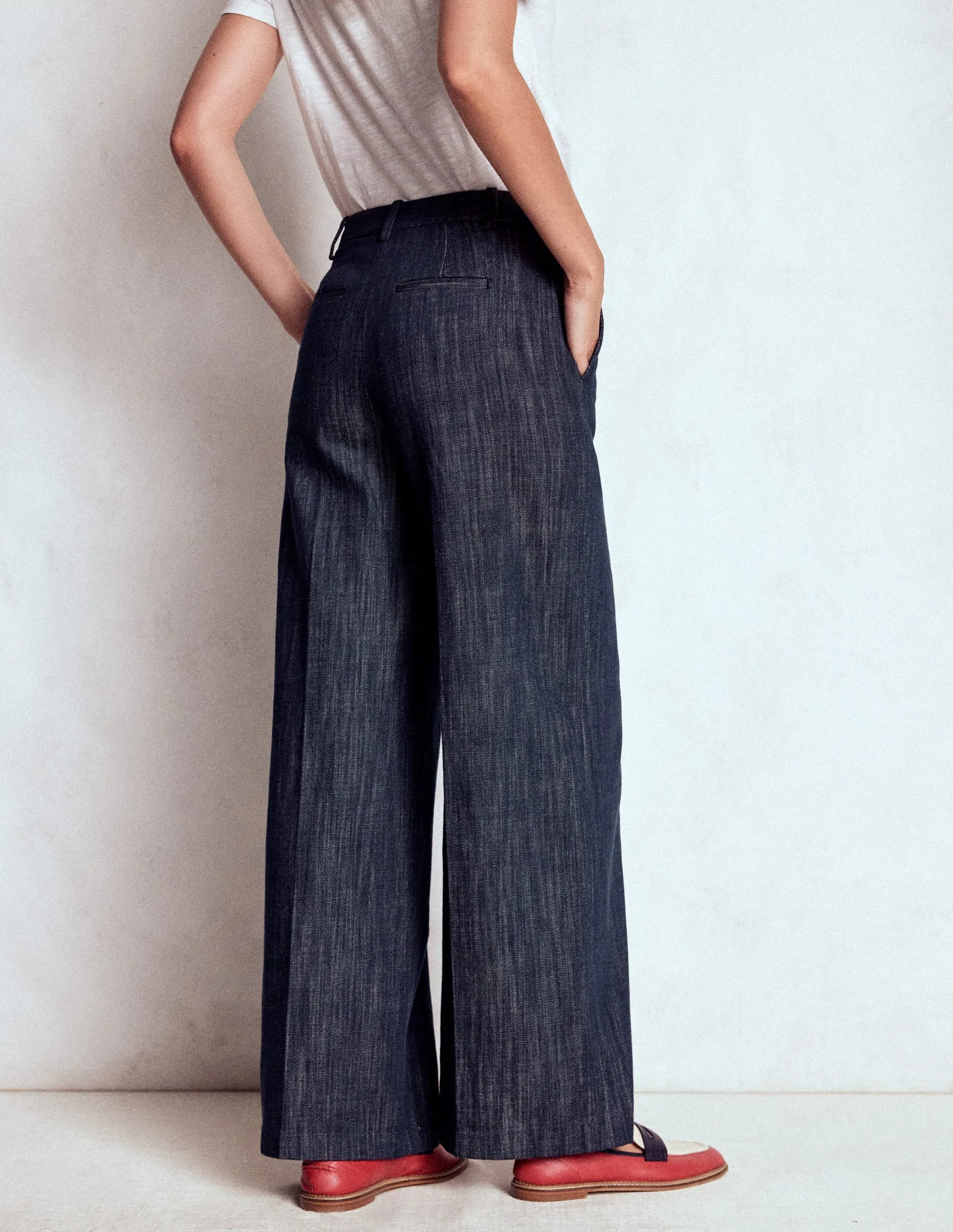 Belgravia Twill Trousers-Navy Indigo Water Repellent Coating