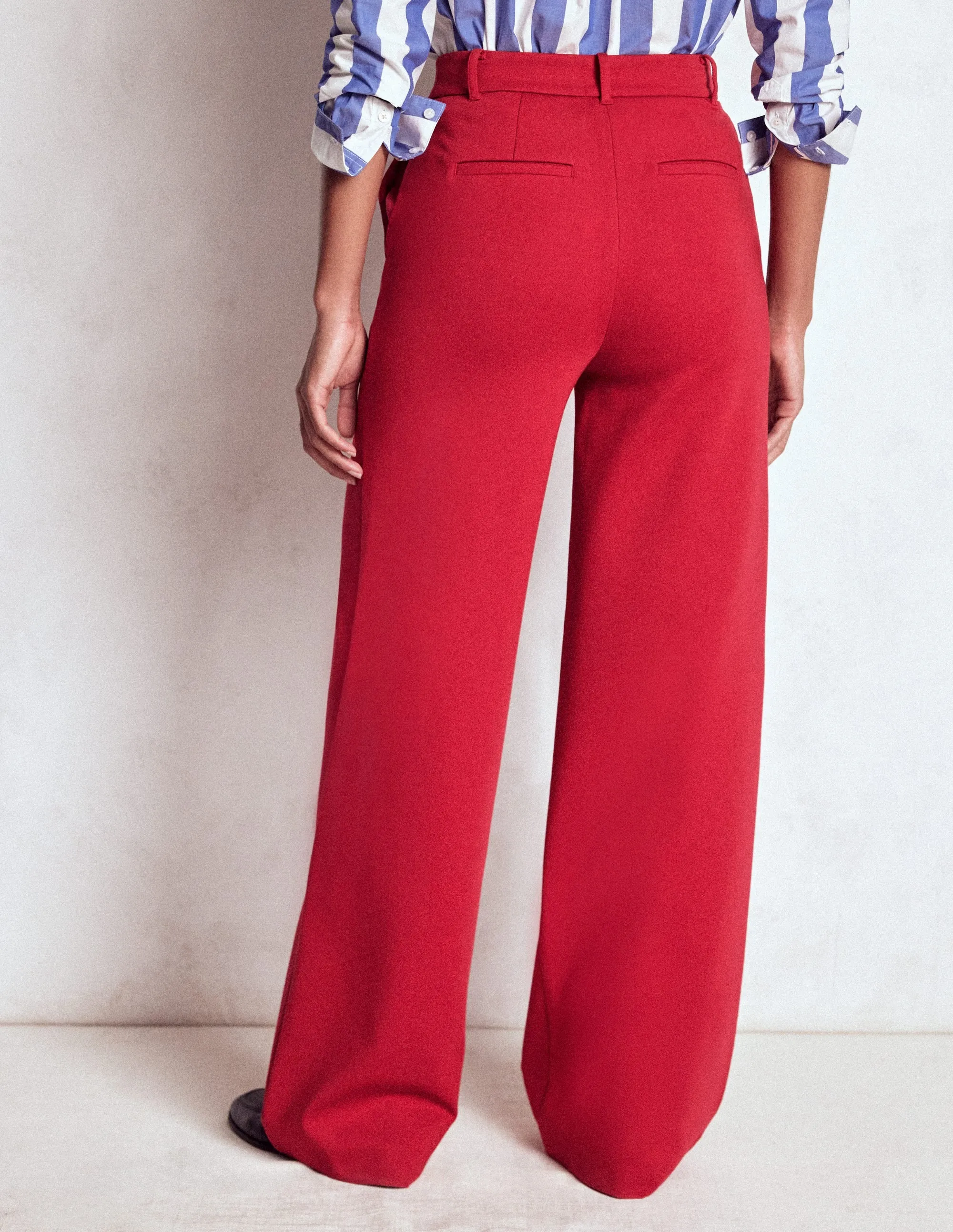 No Gap Waist Slim Look Fit Belgravia Ponte Trousers-Carmine Red