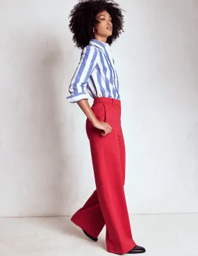 High-waisted fit AllDayComfort Belgravia Ponte Trousers-Carmine Red