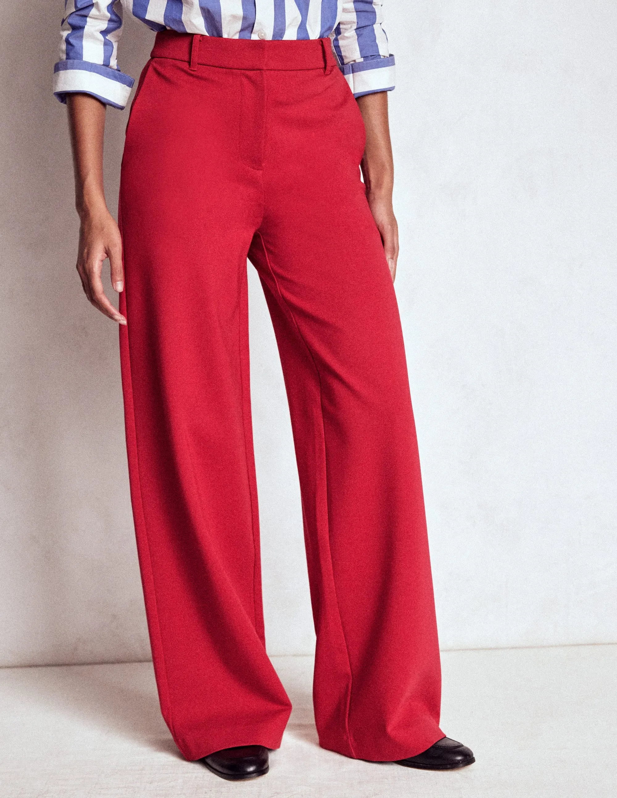 Belgravia Ponte Trousers-Carmine Red Cozy Material