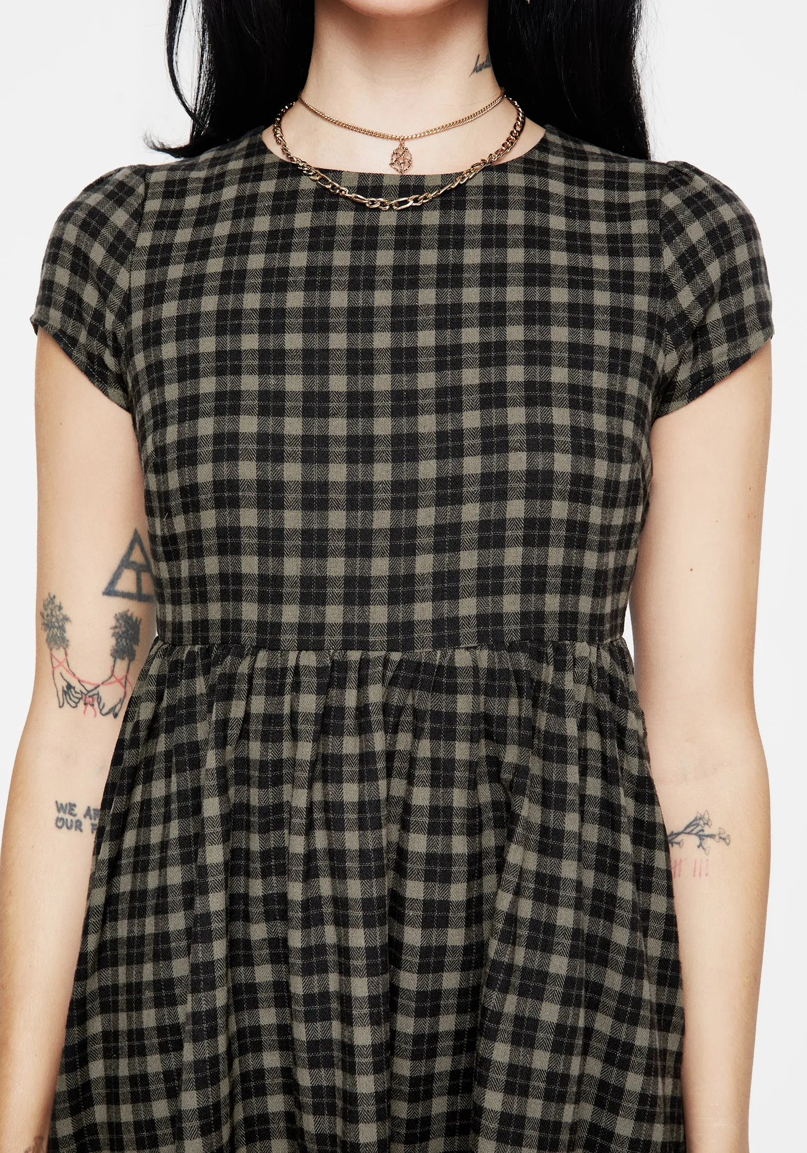 Terra Mini Smock Dress - Olive Elegant Vibe